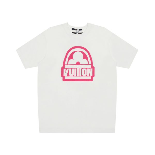 T-shirt Louis Vuitton LV White Pink Logo - Image 1