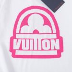 T-shirt Louis Vuitton LV White Pink Logo - Image 3