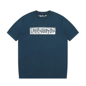 T-shirt Louis Vuitton LV Blue Logo Patch