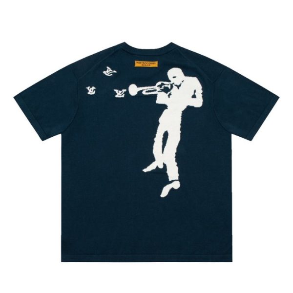 T-shirt Louis Vuitton LV Blue Jazz Design - Image 2