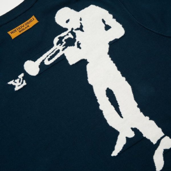 T-shirt Louis Vuitton LV Blue Jazz Design - Image 4