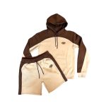 Synaworld Pipe Hoodie & Shorts Set Beige