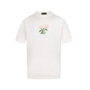 T-shirt Louis Vuitton White Floral Logo