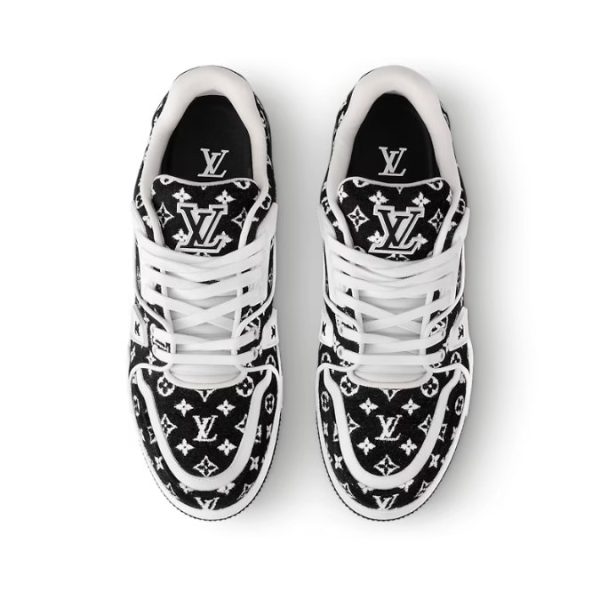 Louis Vuitton Trainer Monogram Black & White Sneakers - Image 3
