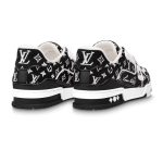 Louis Vuitton Trainer Monogram Black & White Sneakers - Image 4