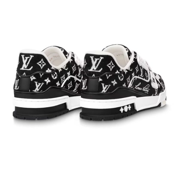 Louis Vuitton Trainer Monogram Black & White Sneakers - Image 4