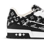 Louis Vuitton Trainer Monogram Black & White Sneakers - Image 5