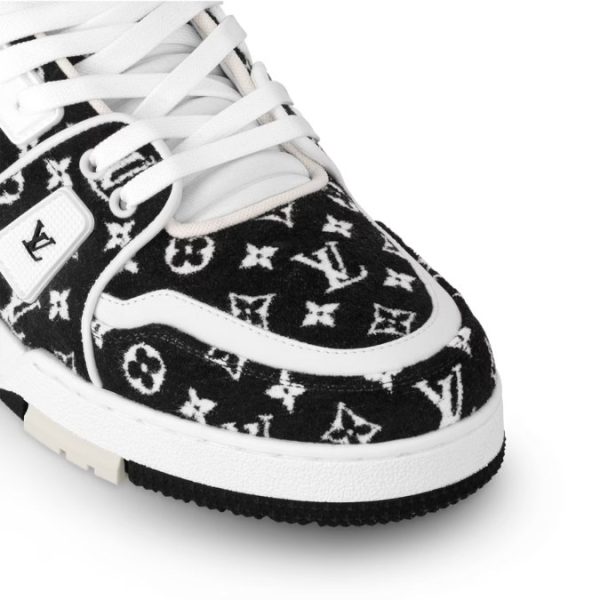 Louis Vuitton Trainer Monogram Black & White Sneakers - Image 6