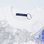 T-shirt Louis Vuitton White Blue Print - Image 3