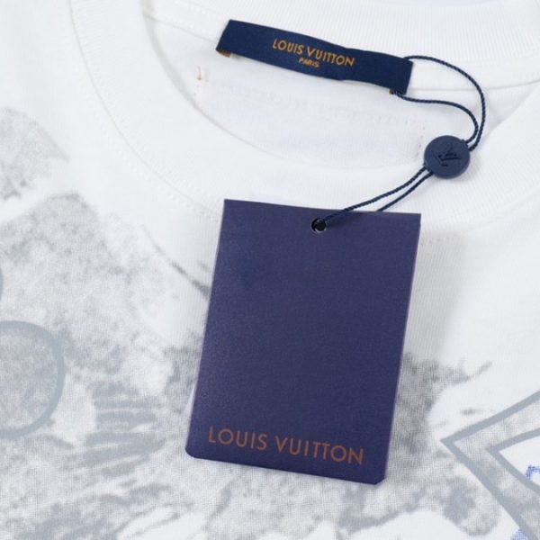 T-shirt Louis Vuitton White Blue Print - Image 6