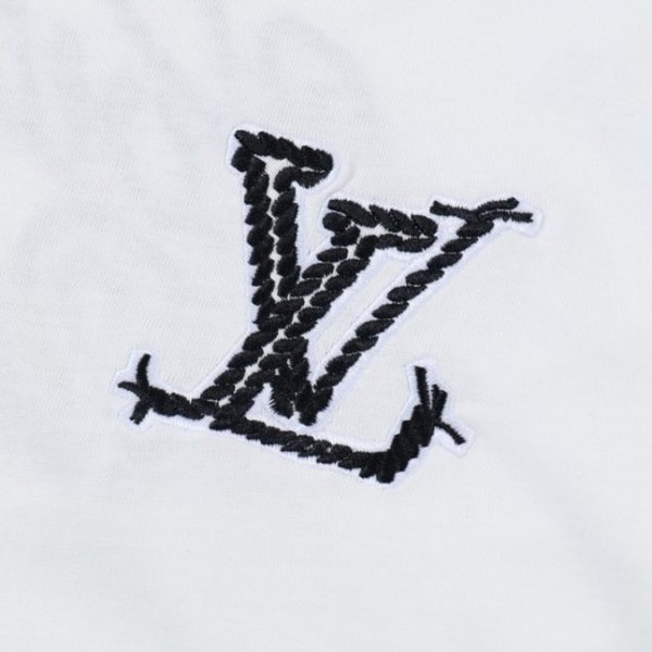 T-shirt Louis Vuitton White Black Logo - Image 3