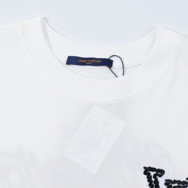 T-shirt Louis Vuitton White Black Logo - Image 5