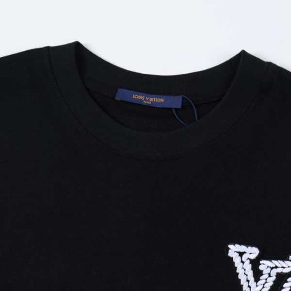 T-shirt Louis Vuitton Black White Logo - Image 3