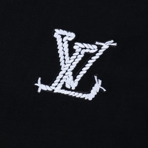 T-shirt Louis Vuitton Black White Logo - Image 5