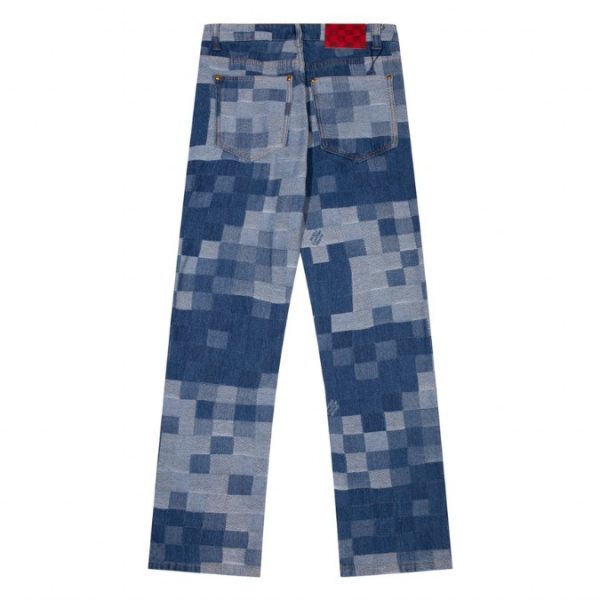 Jeans Louis Vuitton Blue Pixel Patchwork - Image 2