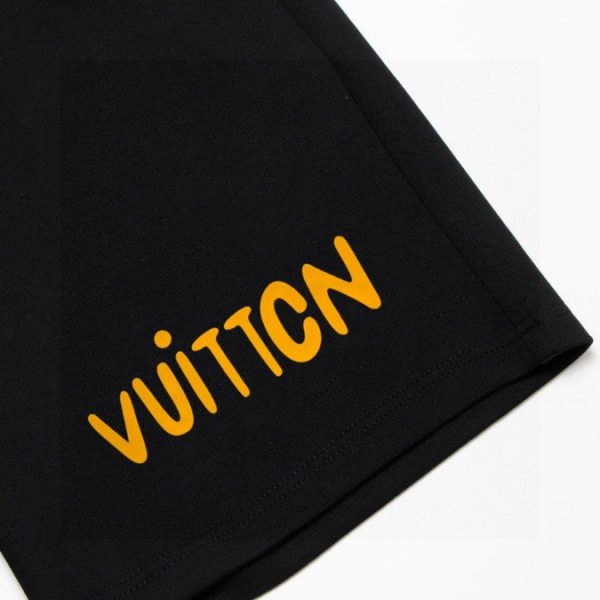 Shorts Louis Vuitton Black Yellow Logo - Image 4