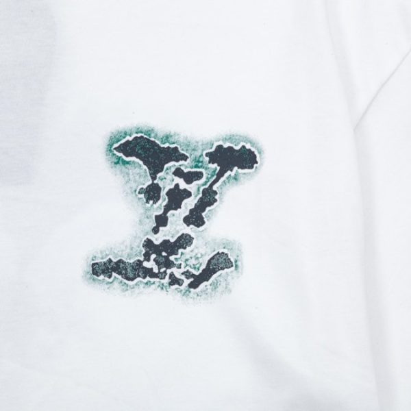 T-shirt Louis Vuitton White Green LV - Image 3