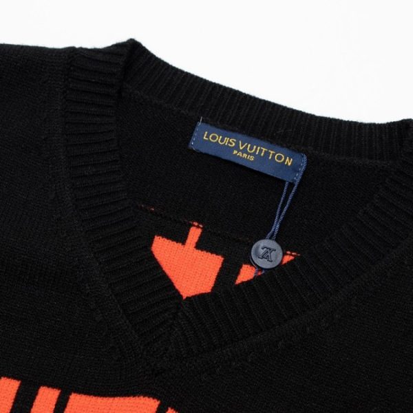 Louis Vuitton V-Neck Knit Set Black - Image 8