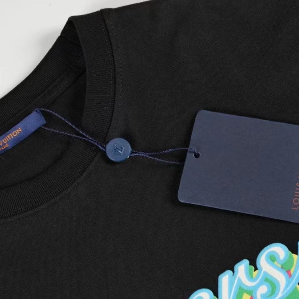 T-Shirt Louis Vuitton LV Drip Print Black - Image 5
