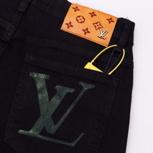 Jeans Louis Vuitton LV Black Pocket Logo - Image 3