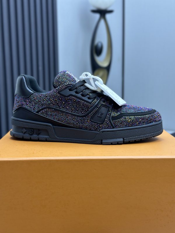 Louis Vuitton Trainer Black Multicolor Rhinestone - Image 4