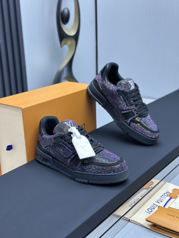 Louis Vuitton Trainer Black Multicolor Rhinestone - Image 6